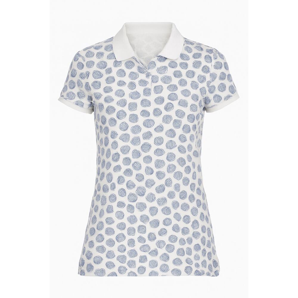 Lands’ End Printed Polo Shirt – Seashell Pattern – Women’s Large - Picture 1 of 4